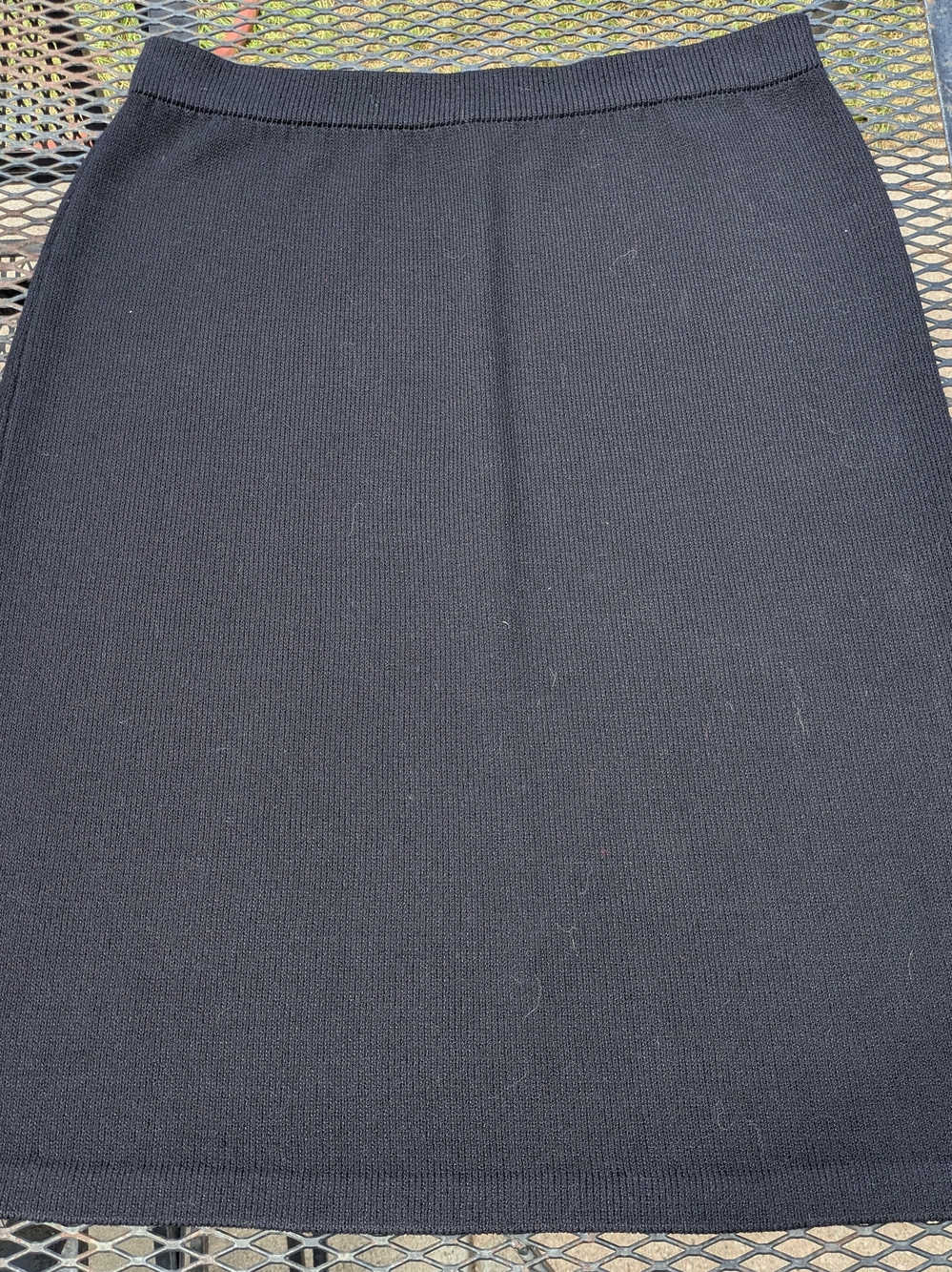 St. John Black Knit Pencil Skirt